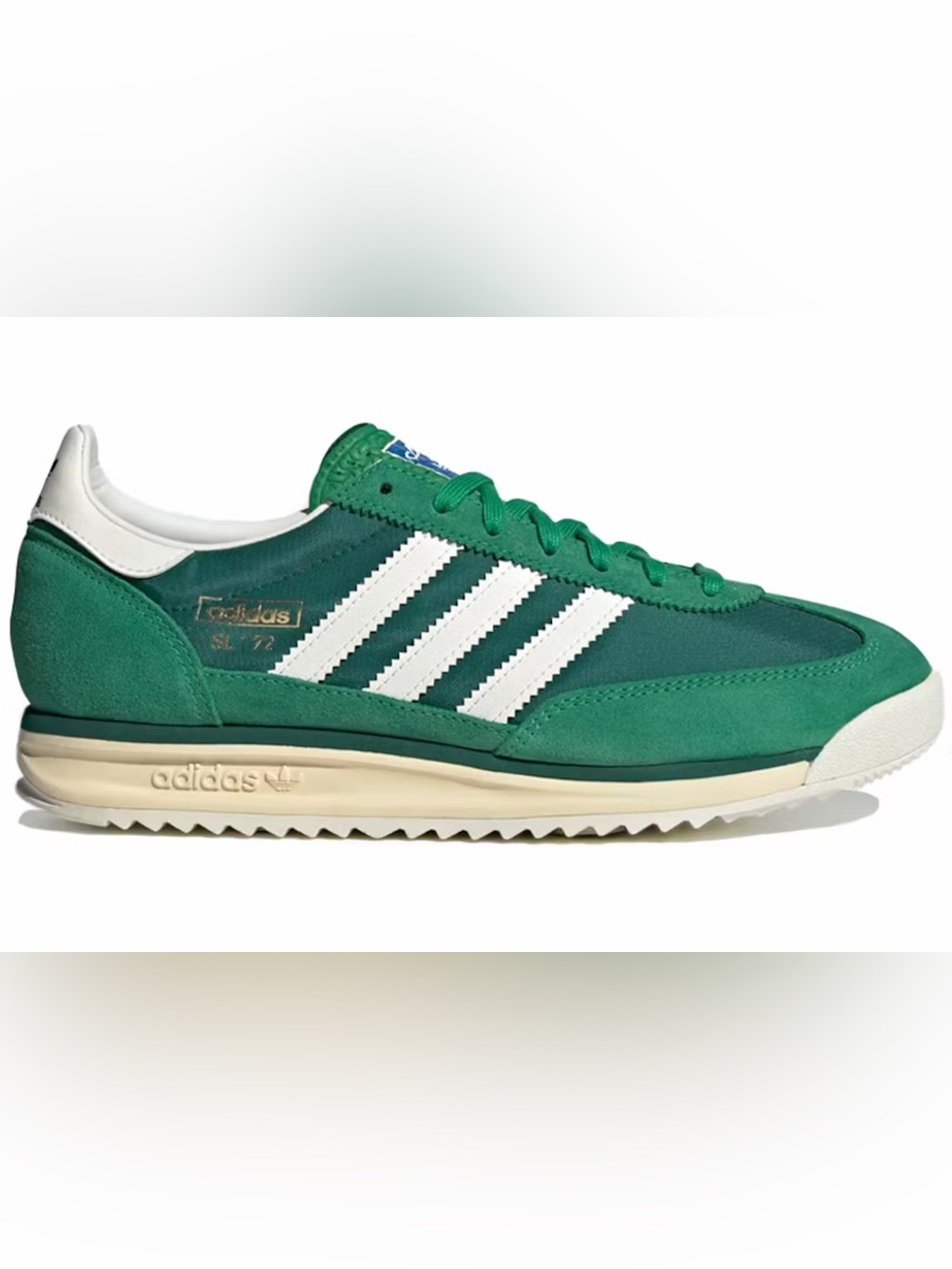 adidas Green and White Low-Profile Retro Trainer
